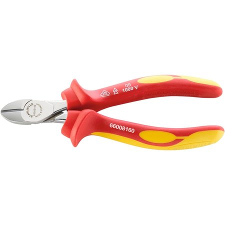 STAHLWILLE TOOLS VDE side cutter standard bevel L.160 mm head chrome plated handles insulated 66008160